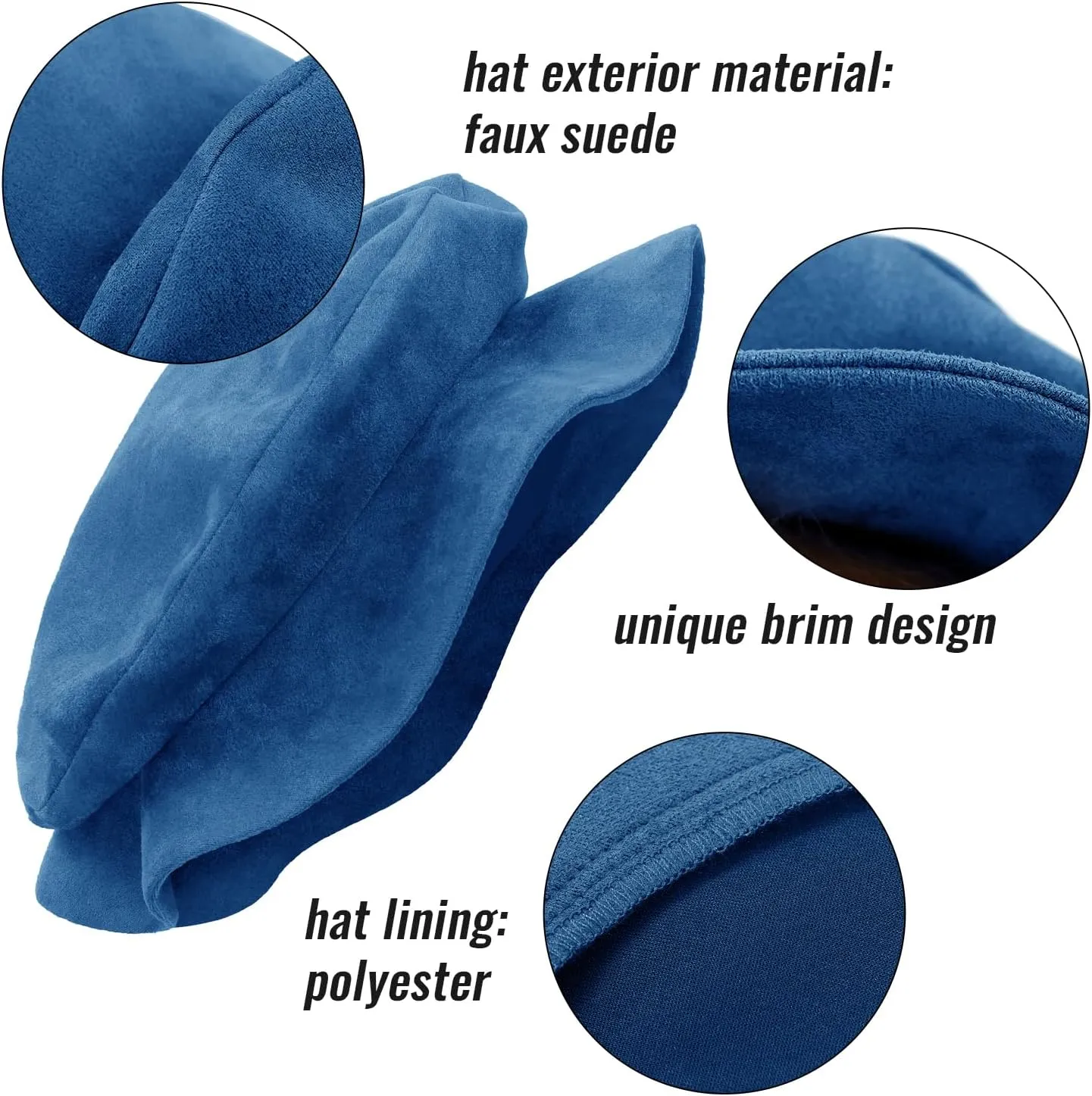 KUOIN Medieval Beret Tudor Flat Cap Faux Suede Bonnet Unisex Renaissance Hat Ren Faire Costume Accessories