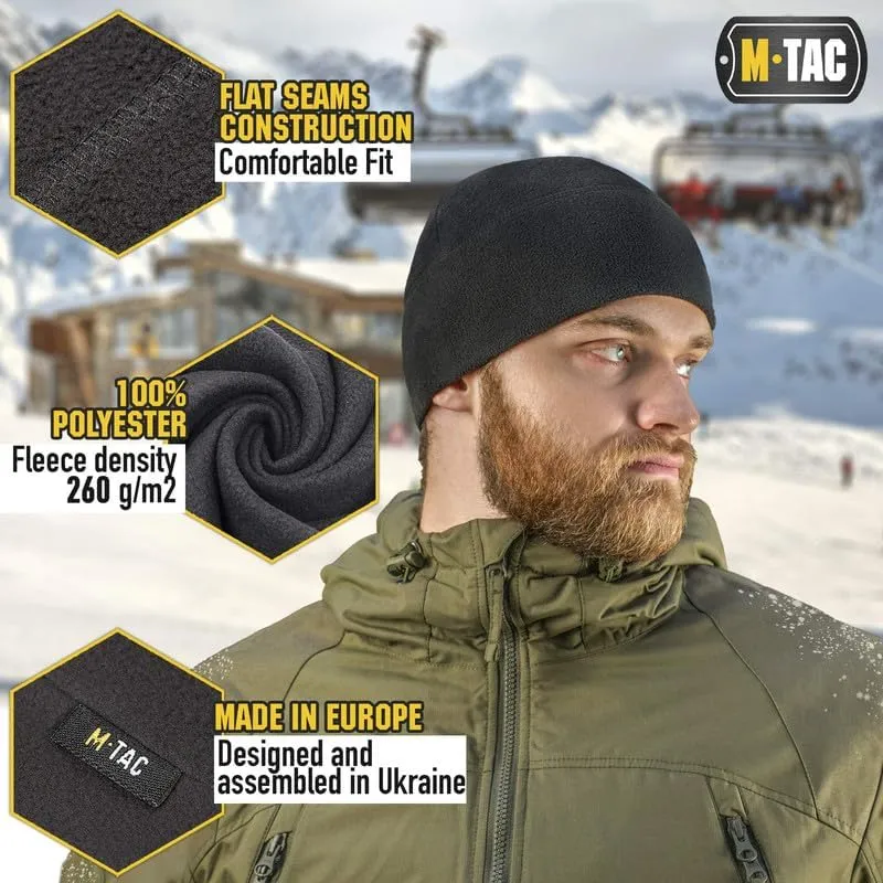 M-Tac Grid Fleece Beanie - Tactical Watch Cap - Breathable Hat Lightweight Scull Cap