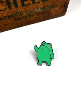 Middle Finger Frick Frog Enamel Hat Lapel Pin, Hard Enamel Bag Pin, Collector Pin, Project Bag Pin