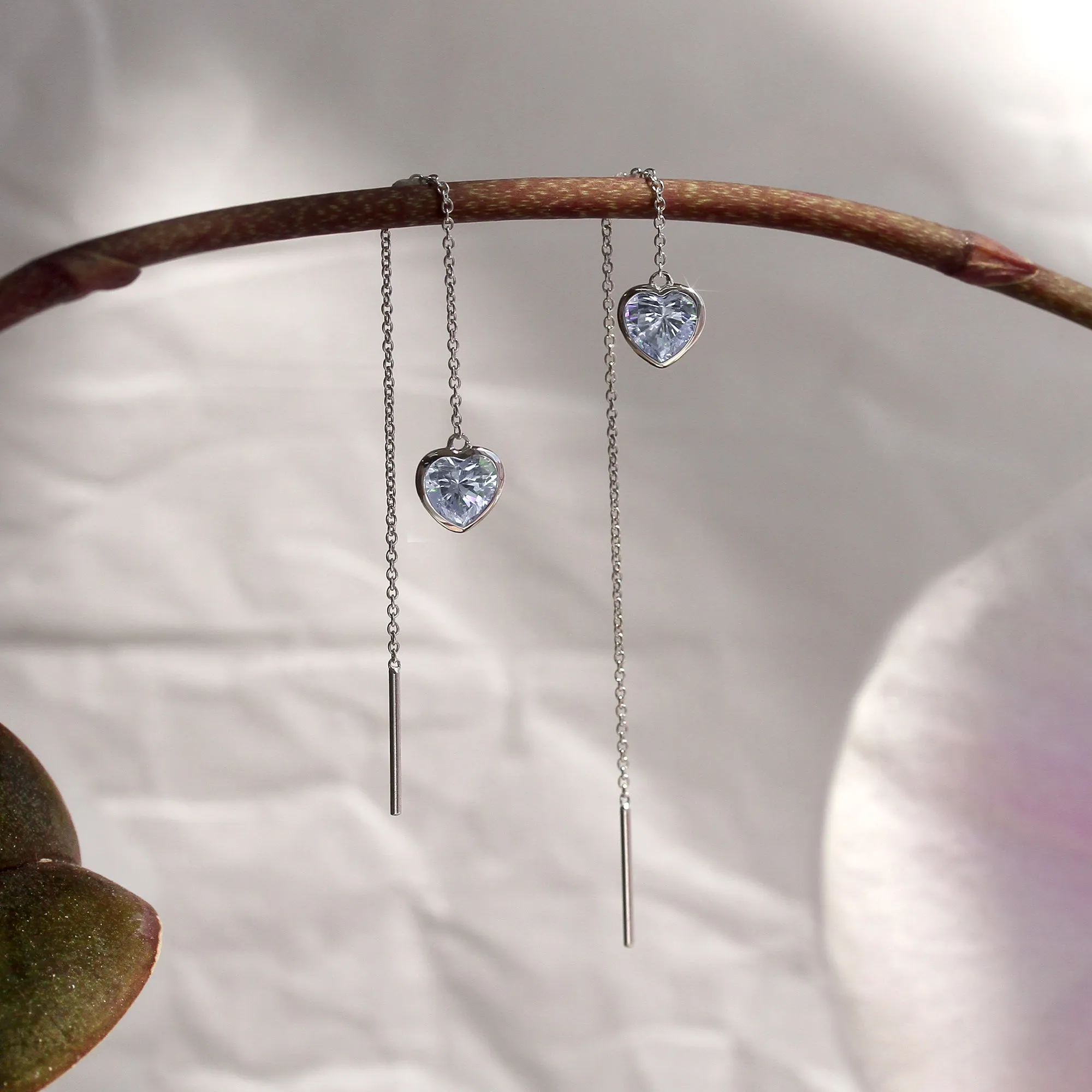 Orbit Gleam Adjustable Threaders, Heart Bezel