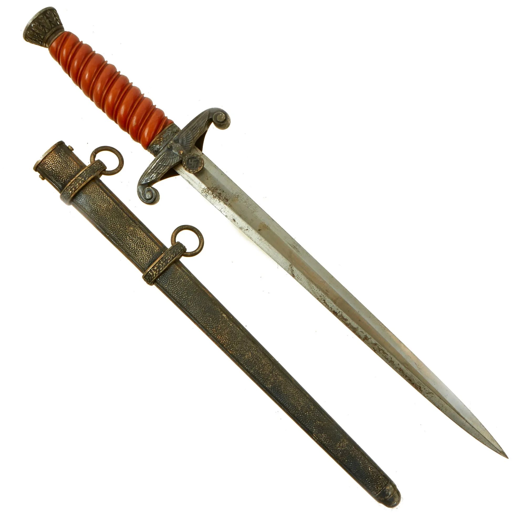 Original German WWII Army Heer Officer Dagger by Alcoso circa 1940 with Scabbard