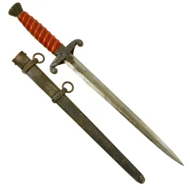 Original German WWII Army Heer Officer Dagger by Alcoso circa 1940 with Scabbard