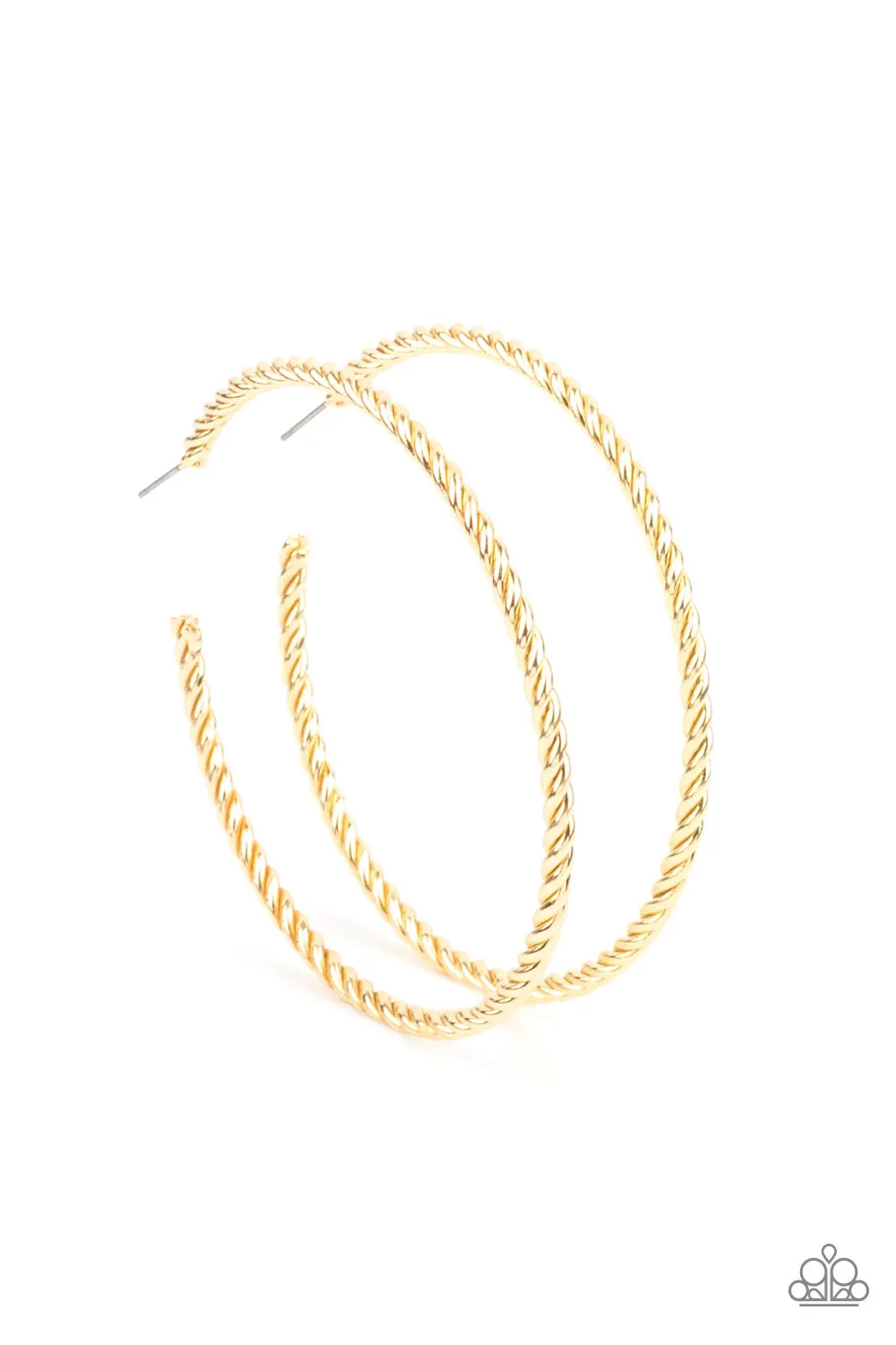 Paparazzi Resist The Twist - Gold Earrings