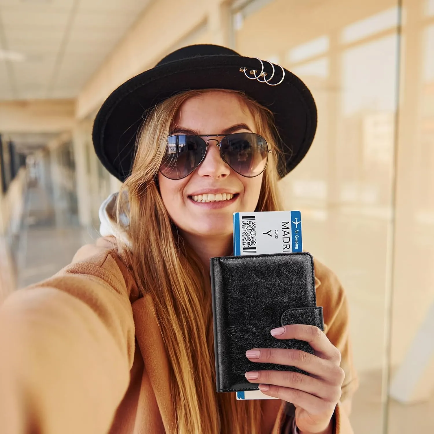 passport holder, passport cover, vaccine card holder, waterproof leather travel wallet with rfid blocking for men/women