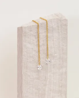 Pear CZ Drop Earrings