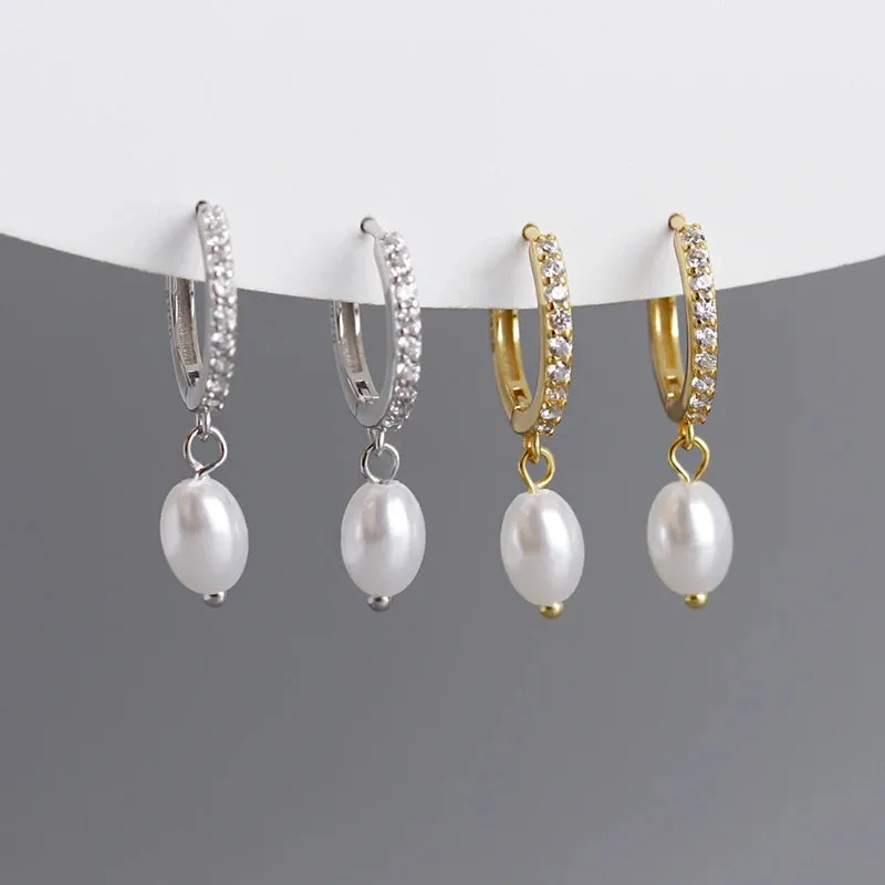 Pearl Pendant Drop Earrings