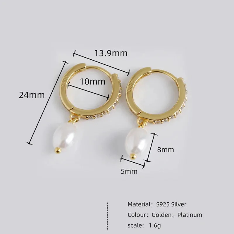 Pearl Pendant Drop Earrings