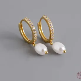 Pearl Pendant Drop Earrings