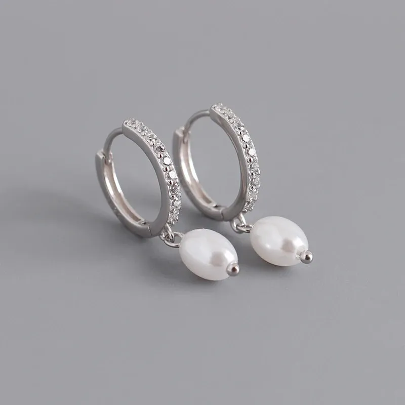 Pearl Pendant Drop Earrings