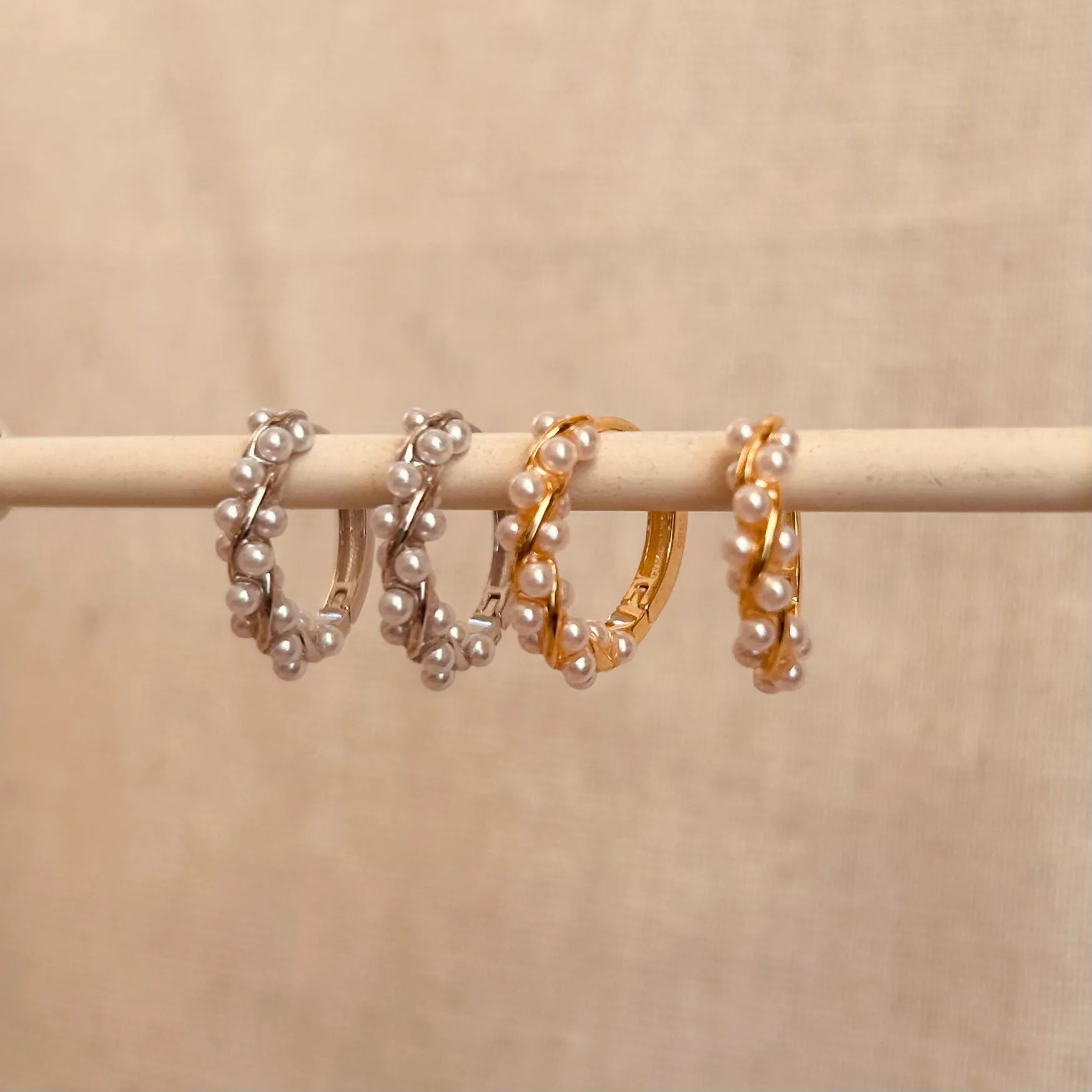 Pearl Twist Hoops