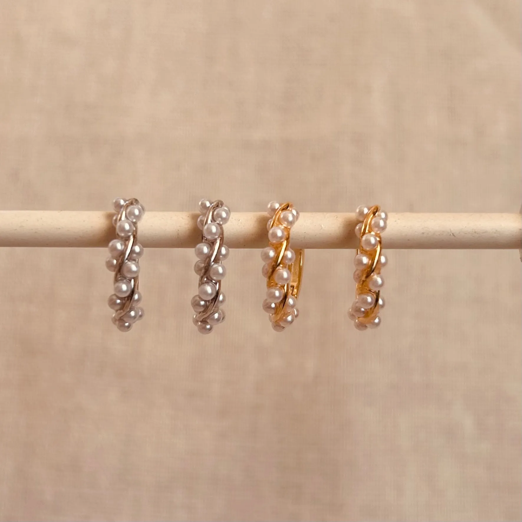 Pearl Twist Hoops