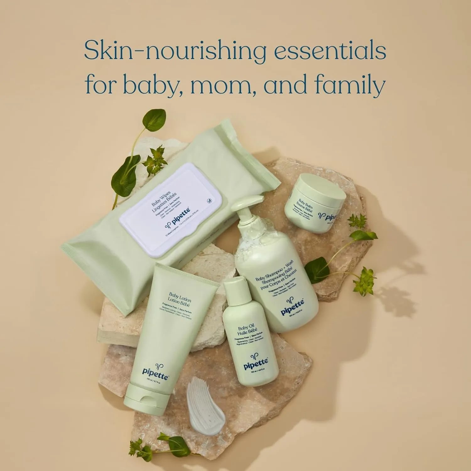 Pipette New & Improved Formula Baby Lotion, Hydration, Natural Moisture of Baby's Delicate Skin, Renewable Plant-Derived Squalane, Fragrance-Free Lotion, 6 fl. oz (3000991)