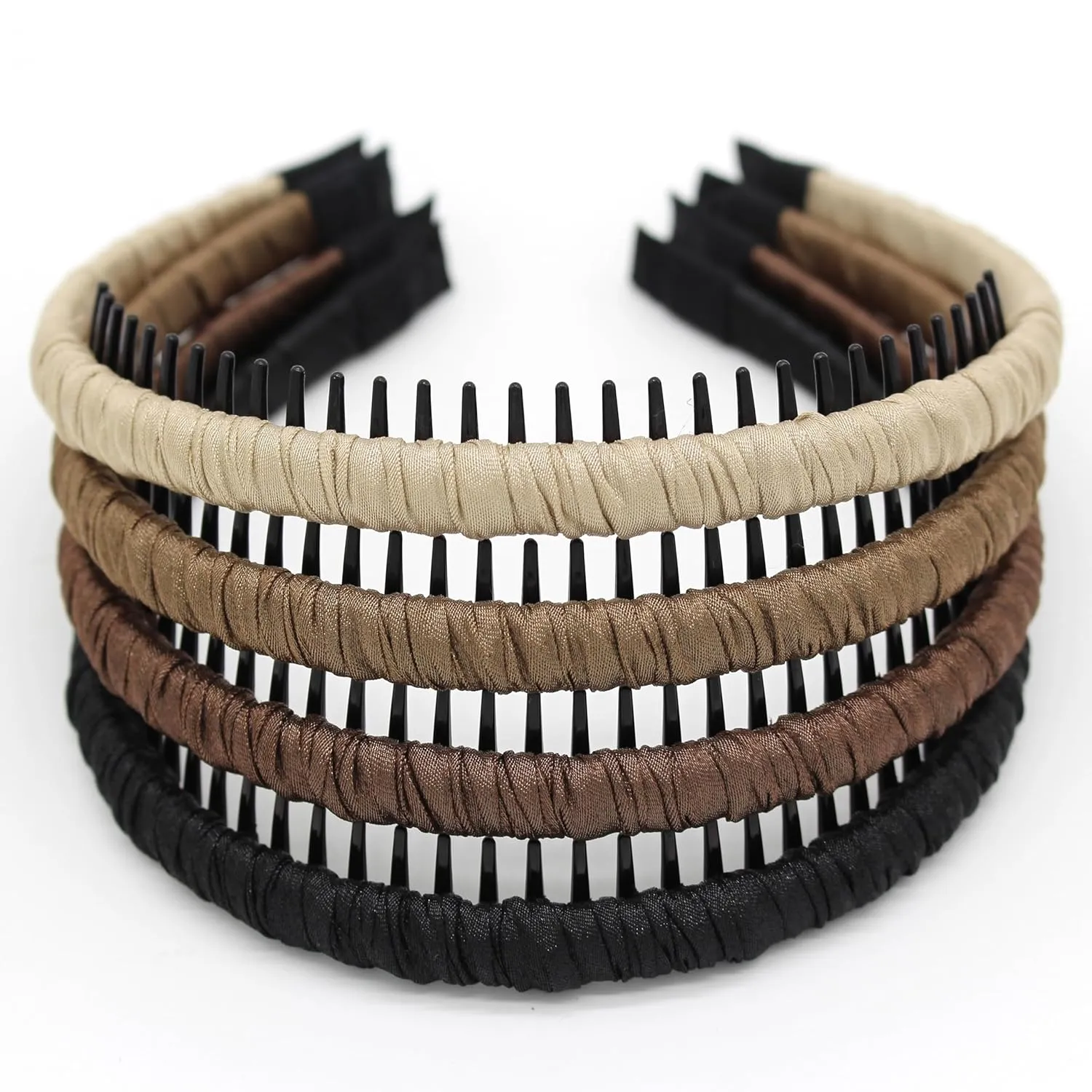 Plastic Headbands for Women,Non Slip Hair Bands for women's hair,headband with teeth Suitable Spa,Yoga,Sports and Daily Use (Pack of 4)