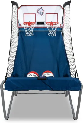 Pop-A-Shot - Home Dual Shot | Arcade Basketball Game for Home | Sensor Scoring Hoop, 16 Game Modes, 7 Balls | Foldable for Easy Storage | Fun for All Players