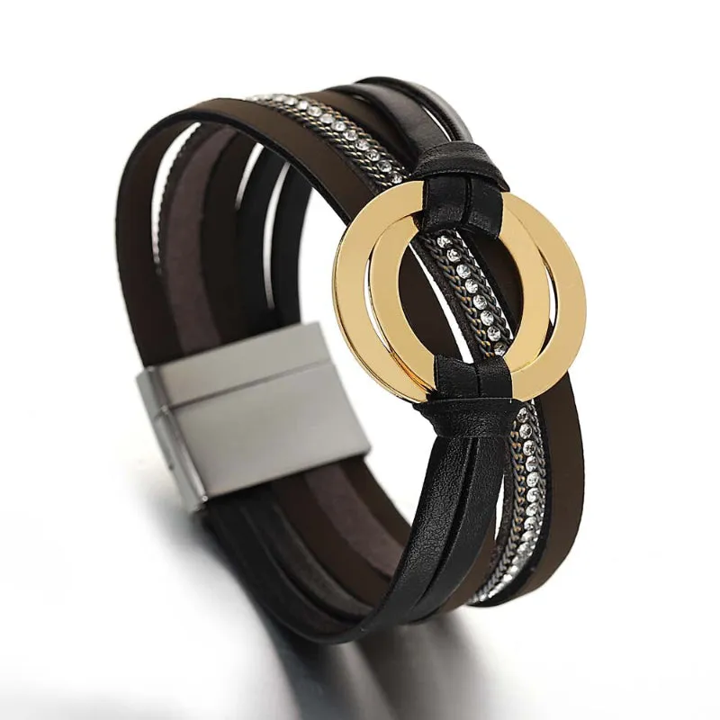Round Buckle Multi-layer Boho Bracelets
