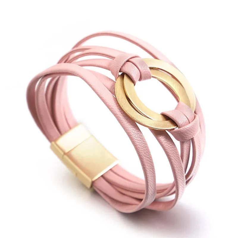 Round Buckle Multi-layer Boho Bracelets