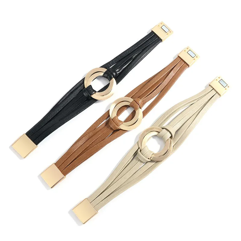Round Buckle Multi-layer Boho Bracelets