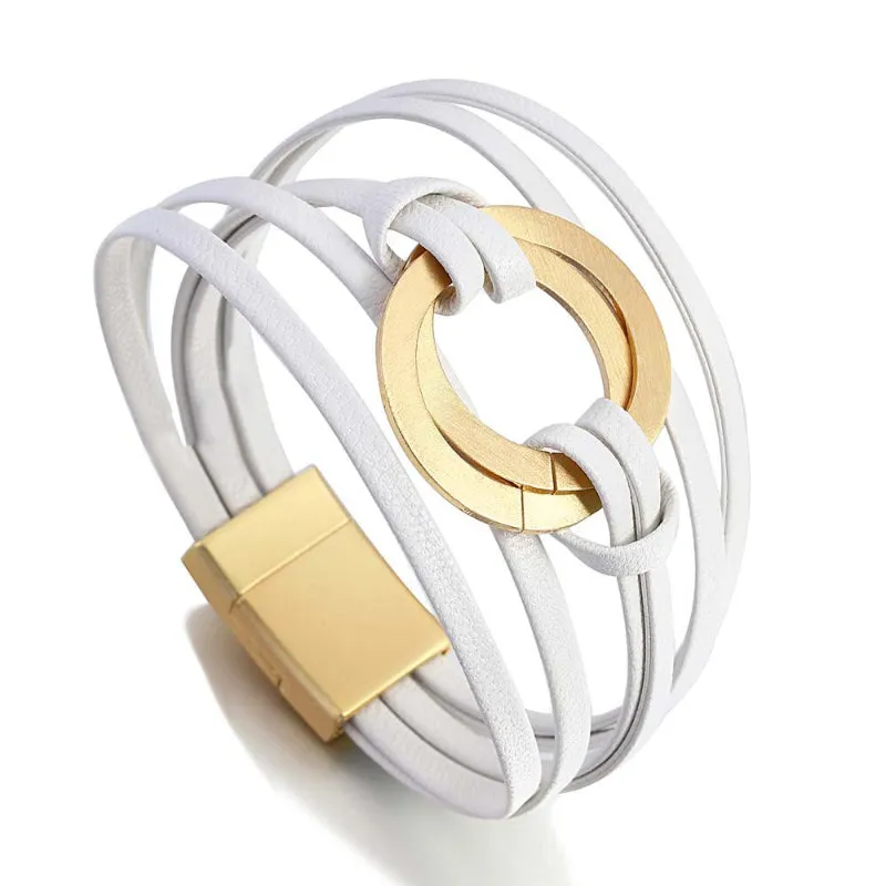 Round Buckle Multi-layer Boho Bracelets