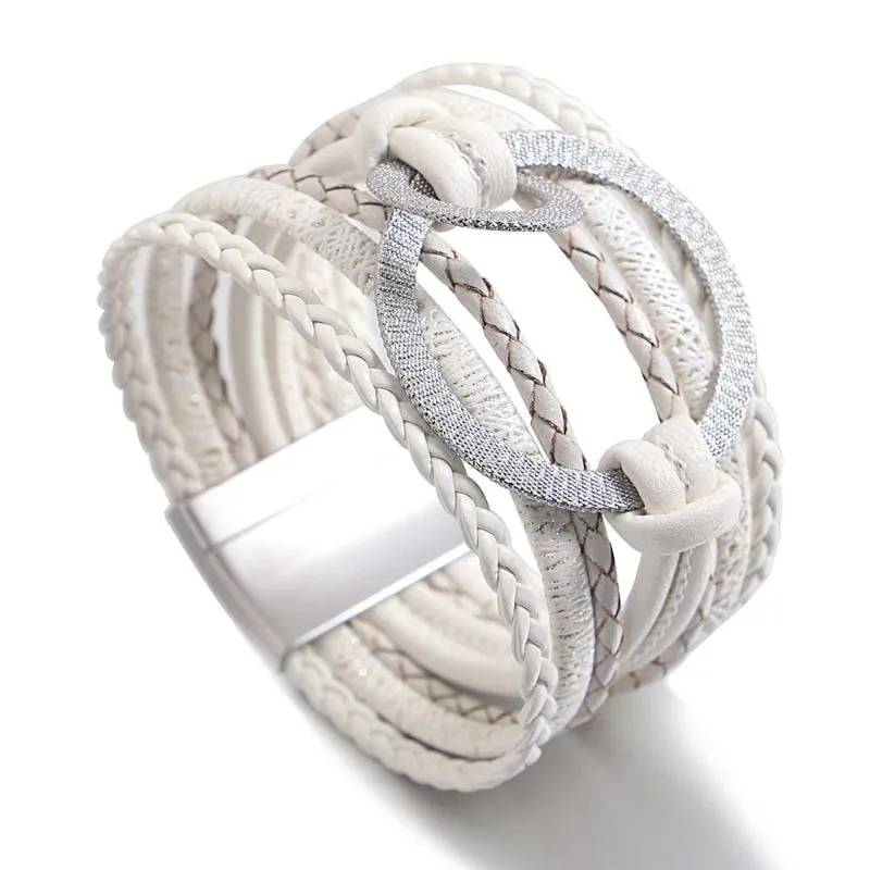 Round Buckle Multi-layer Boho Bracelets