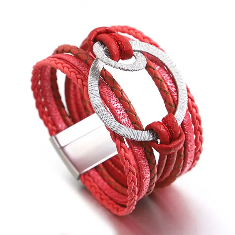 Round Buckle Multi-layer Boho Bracelets