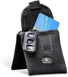 Running Buddy Magnetic Buddy Pouch - Mini | Beltless, Chafe & Bounce Free | Water-Resistant & Magnetic Closure | For Running, Walking, Traveling & More | For Men & Women| 3-3/4 Long x 4 Wide | Black