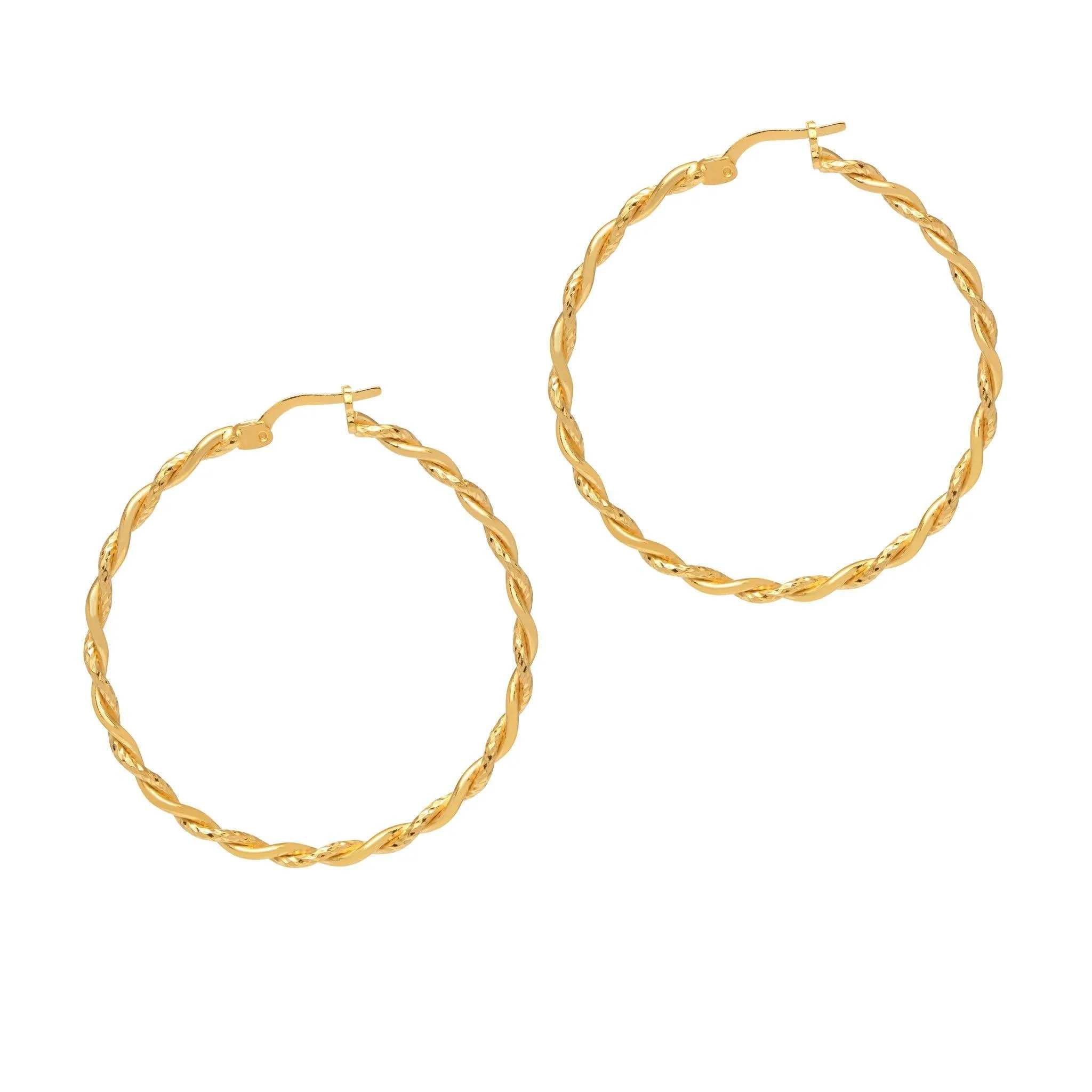 Siena Sparkle Twist Hoop Earrings - Rose Gold