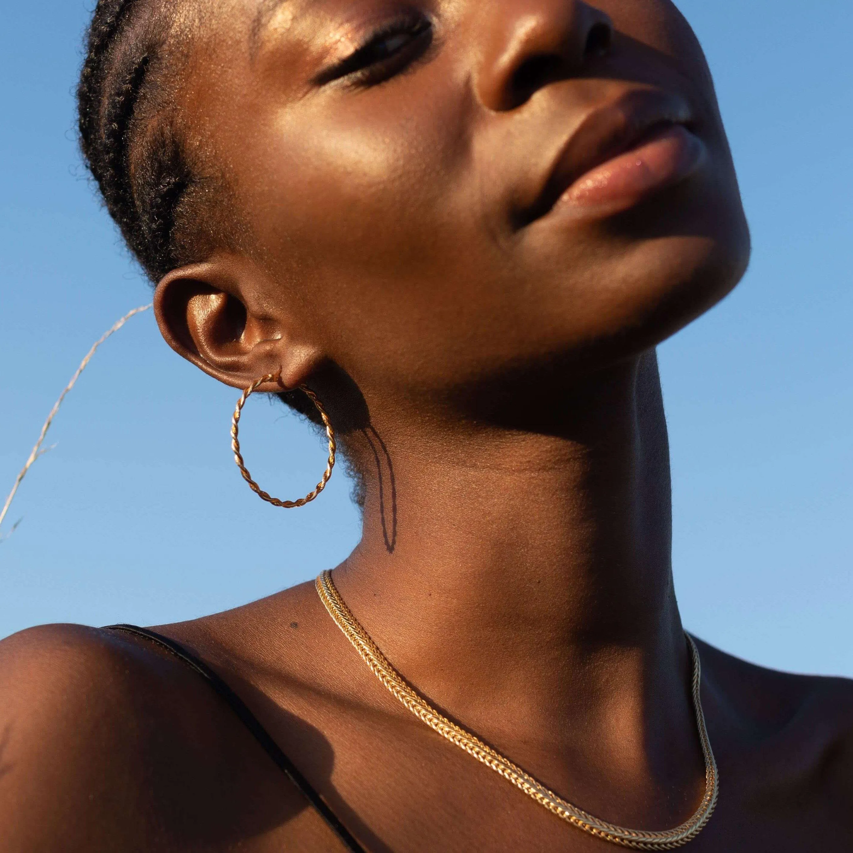 Siena Sparkle Twist Hoop Earrings - Rose Gold
