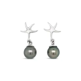 Starfish Pearl Drop Earrings