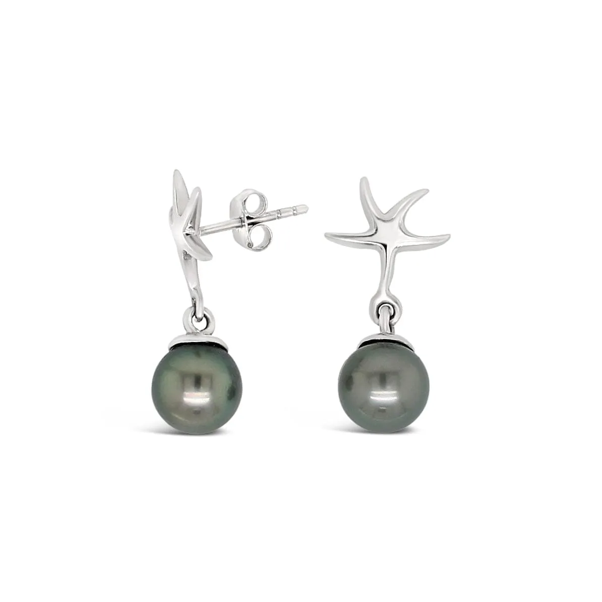 Starfish Pearl Drop Earrings