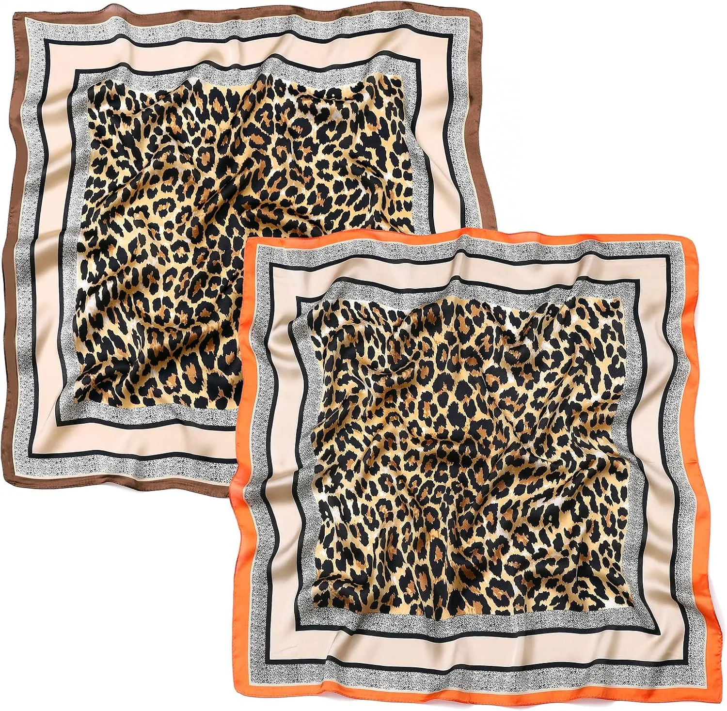 STARWHISPER 27" Square Head Scarf for Women Silk Feeling Satin Scarf Women Fashion Silk Scarf for Wrapping Hair