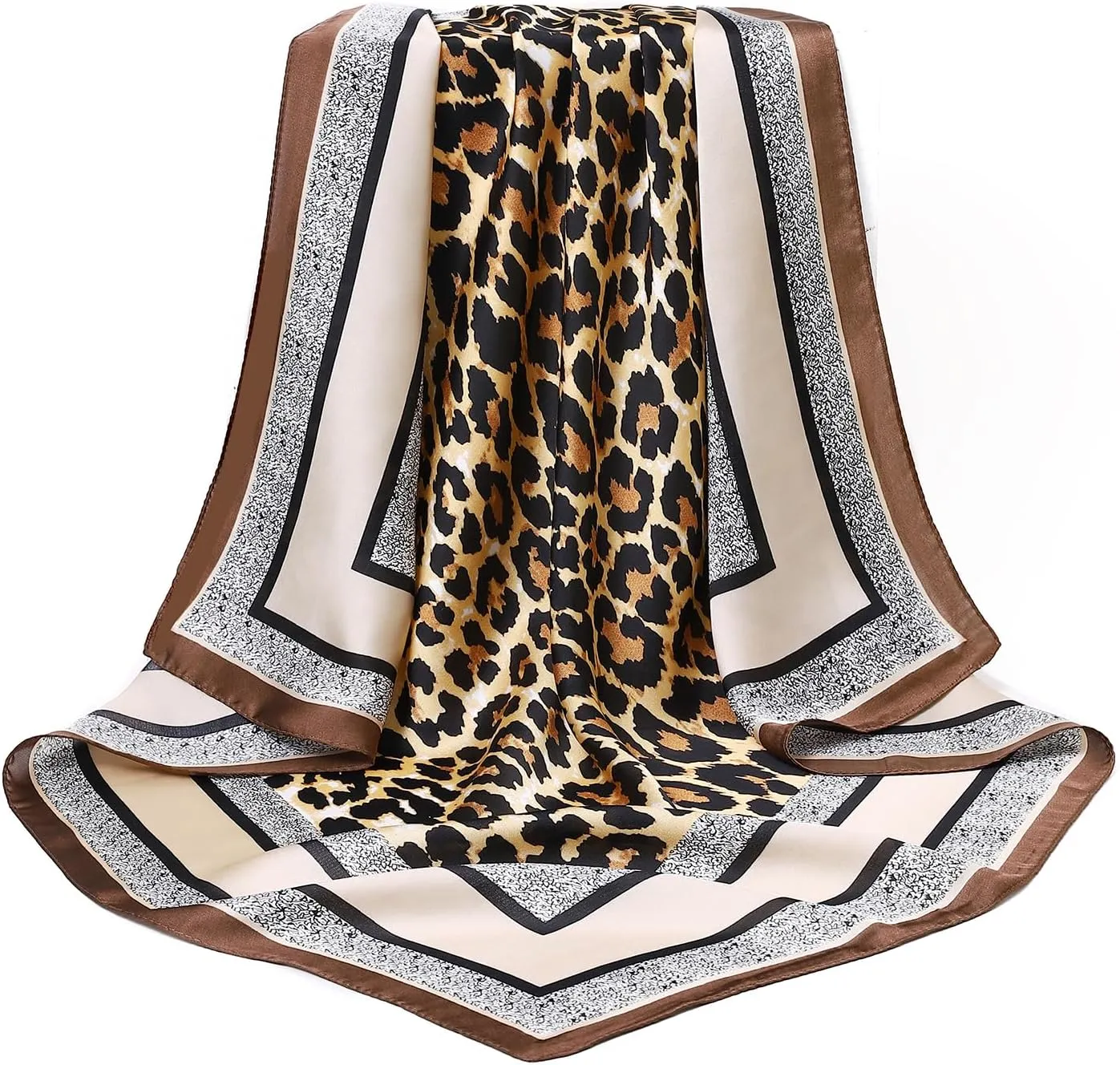 STARWHISPER 27" Square Head Scarf for Women Silk Feeling Satin Scarf Women Fashion Silk Scarf for Wrapping Hair