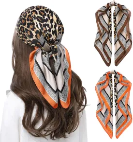 STARWHISPER 27" Square Head Scarf for Women Silk Feeling Satin Scarf Women Fashion Silk Scarf for Wrapping Hair