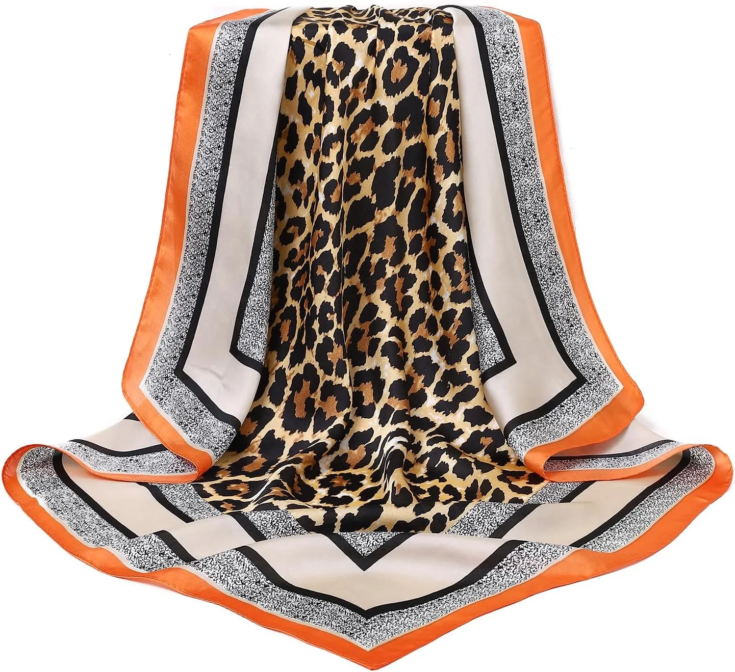 STARWHISPER 27" Square Head Scarf for Women Silk Feeling Satin Scarf Women Fashion Silk Scarf for Wrapping Hair