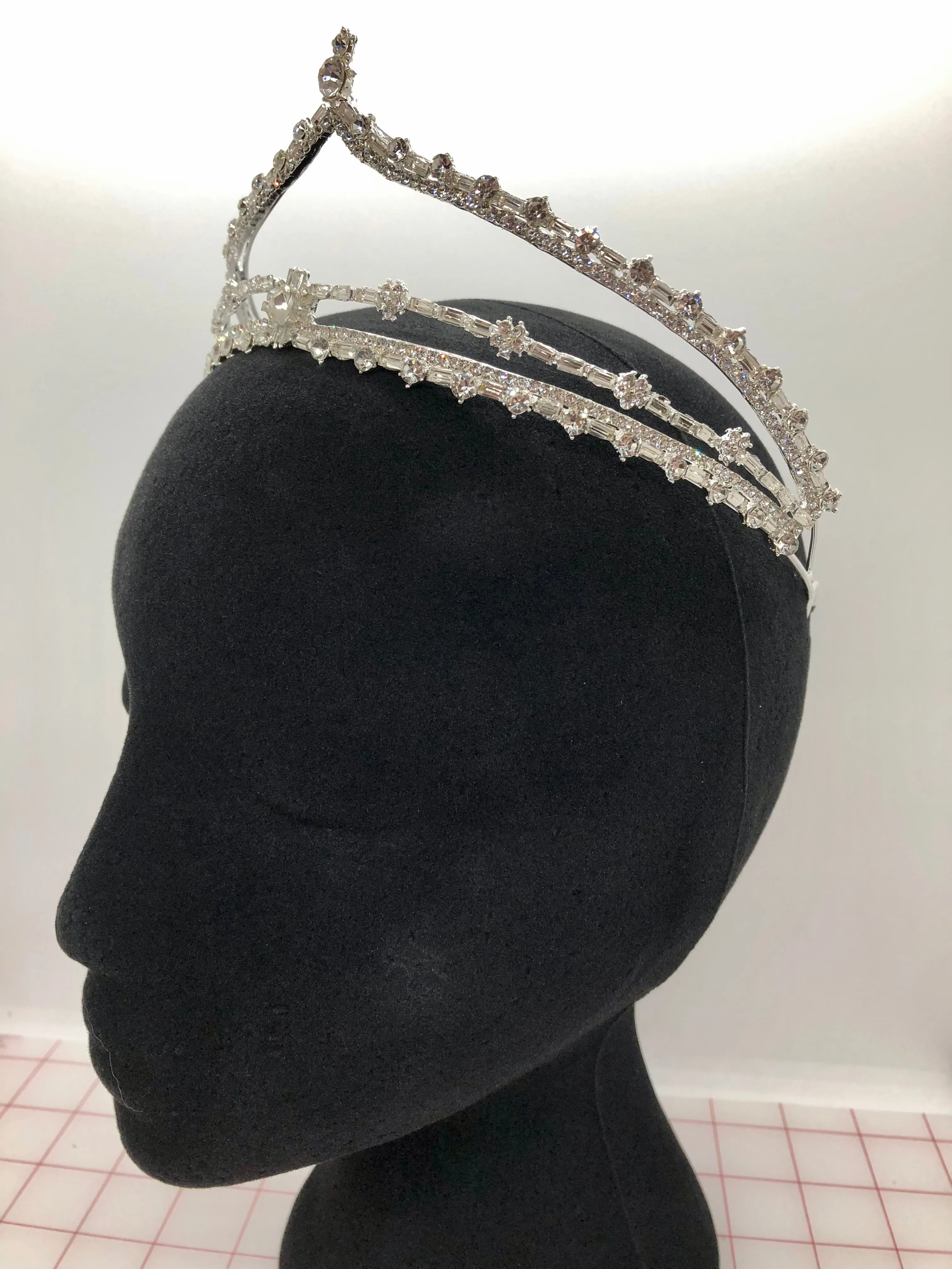 Tiara - Beautiful and Simple Crystal and Silver 2-in-1