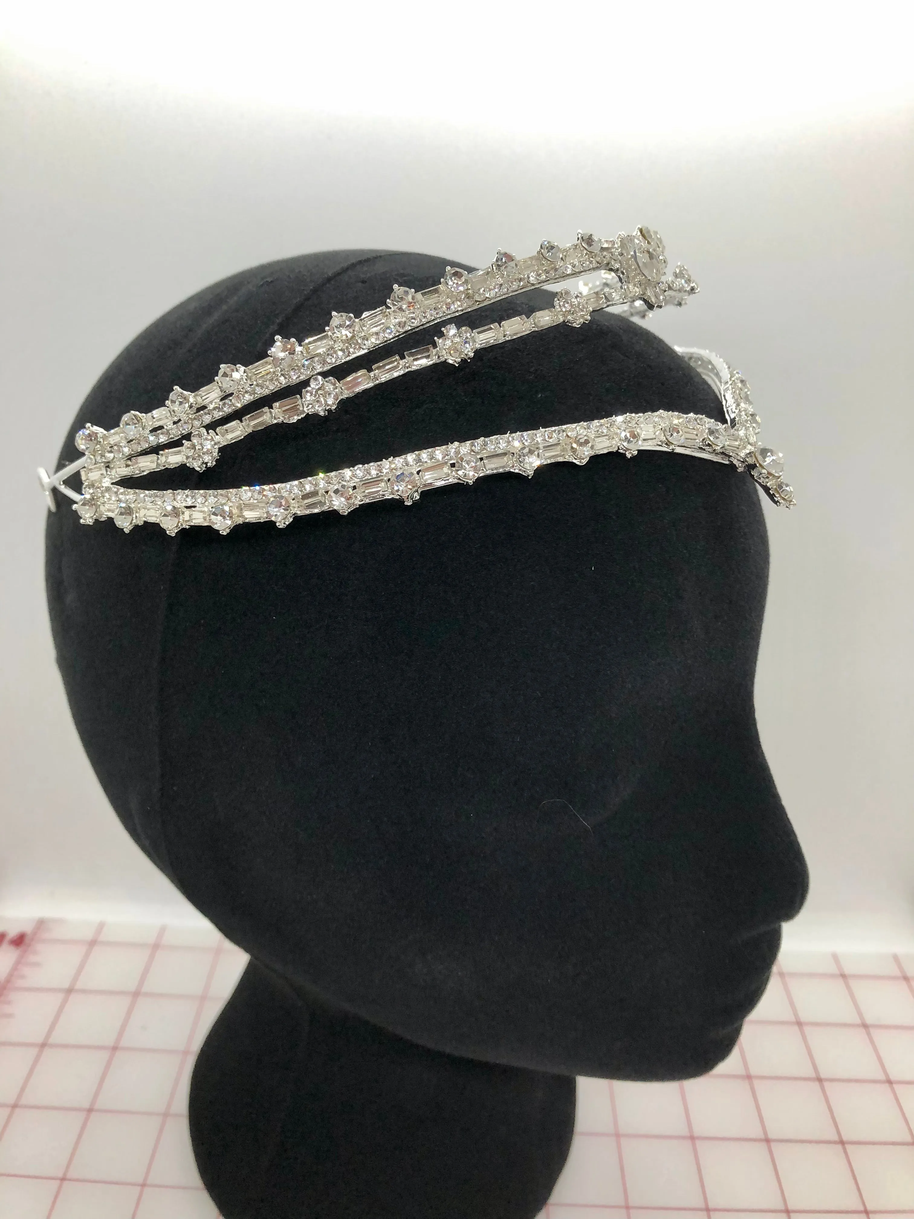 Tiara - Beautiful and Simple Crystal and Silver 2-in-1