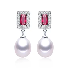Top Quality Beautiful Crystal Drop Earrings For women white pink purple 925 silver earrings Valentine's Day Gift for wife