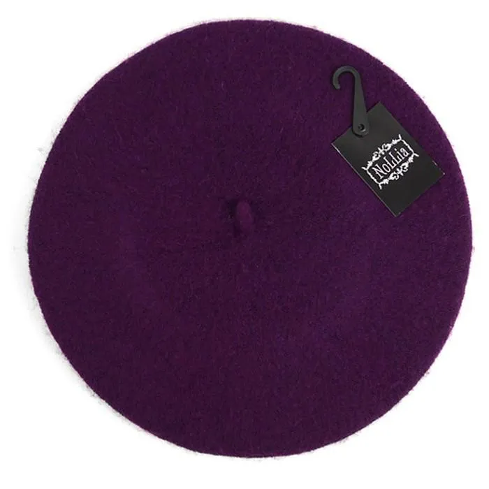 Traditional Women's Men's Solid Color Plain Wool French Beret One Size