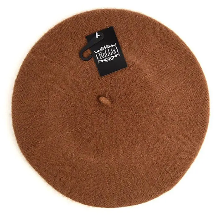 Traditional Women's Men's Solid Color Plain Wool French Beret One Size