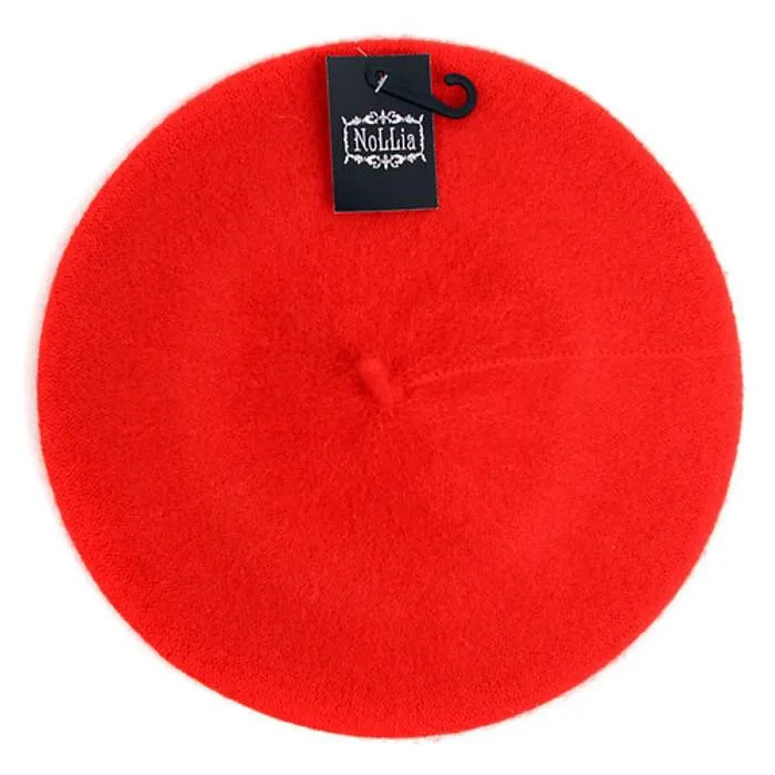Traditional Women's Men's Solid Color Plain Wool French Beret One Size