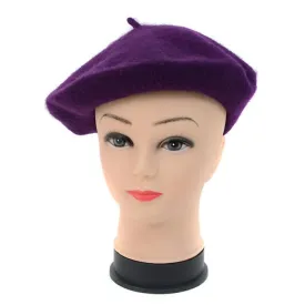Traditional Women's Men's Solid Color Plain Wool French Beret One Size