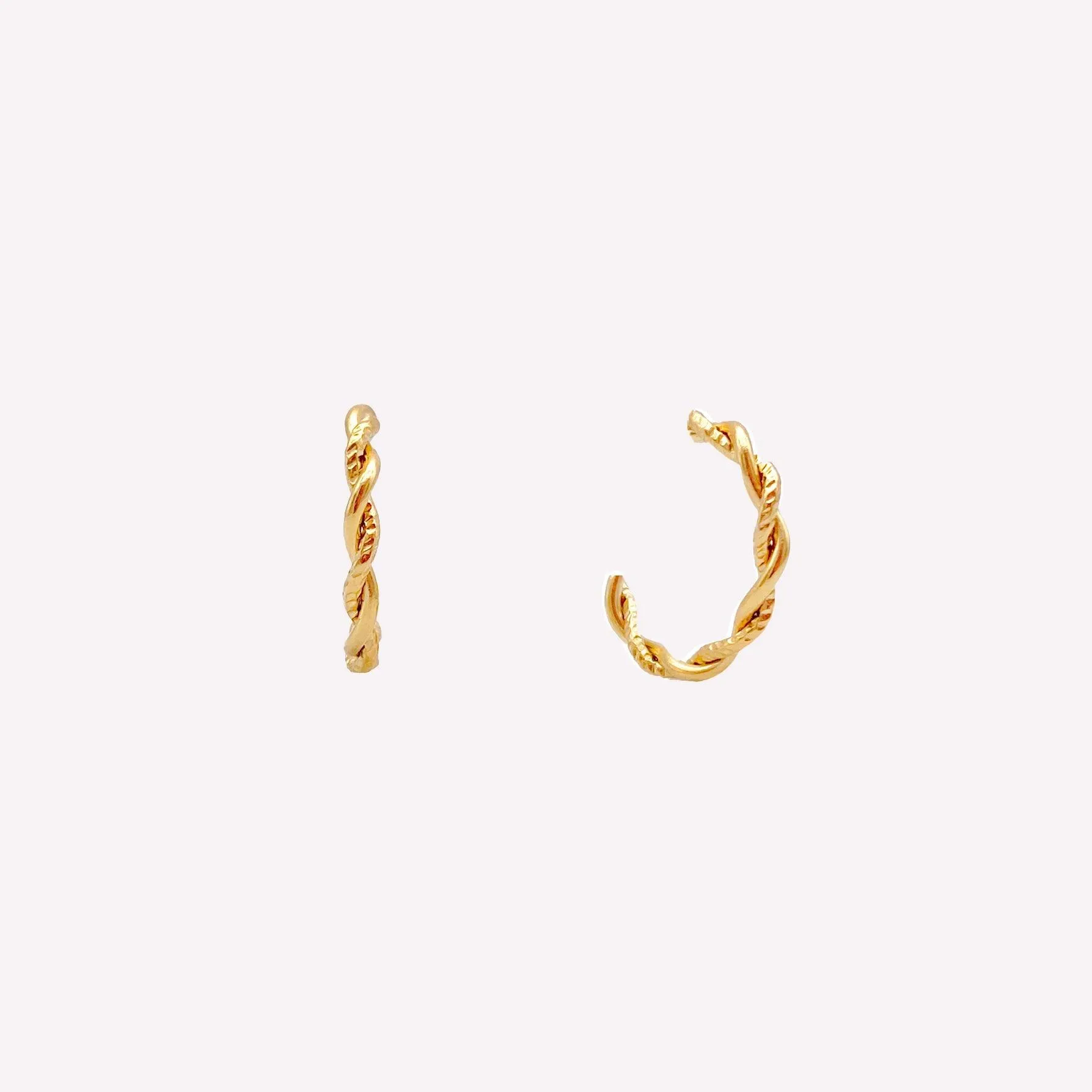 TWIST HUGGIE HOOP CLIP-ON EARRINGS