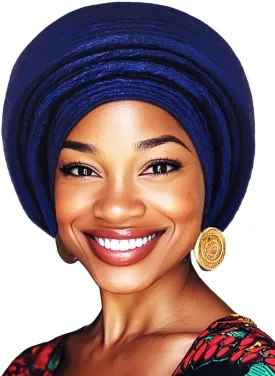 Woeoe Pre-Tied African Hats Gold Auto Gele African Head Wraps Church Turban for Women