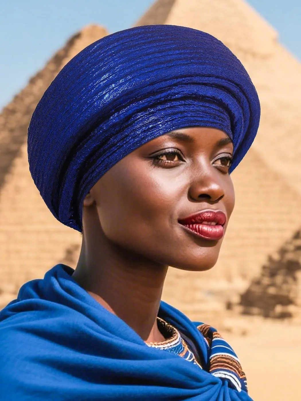 Woeoe Pre-Tied African Hats Gold Auto Gele African Head Wraps Church Turban for Women