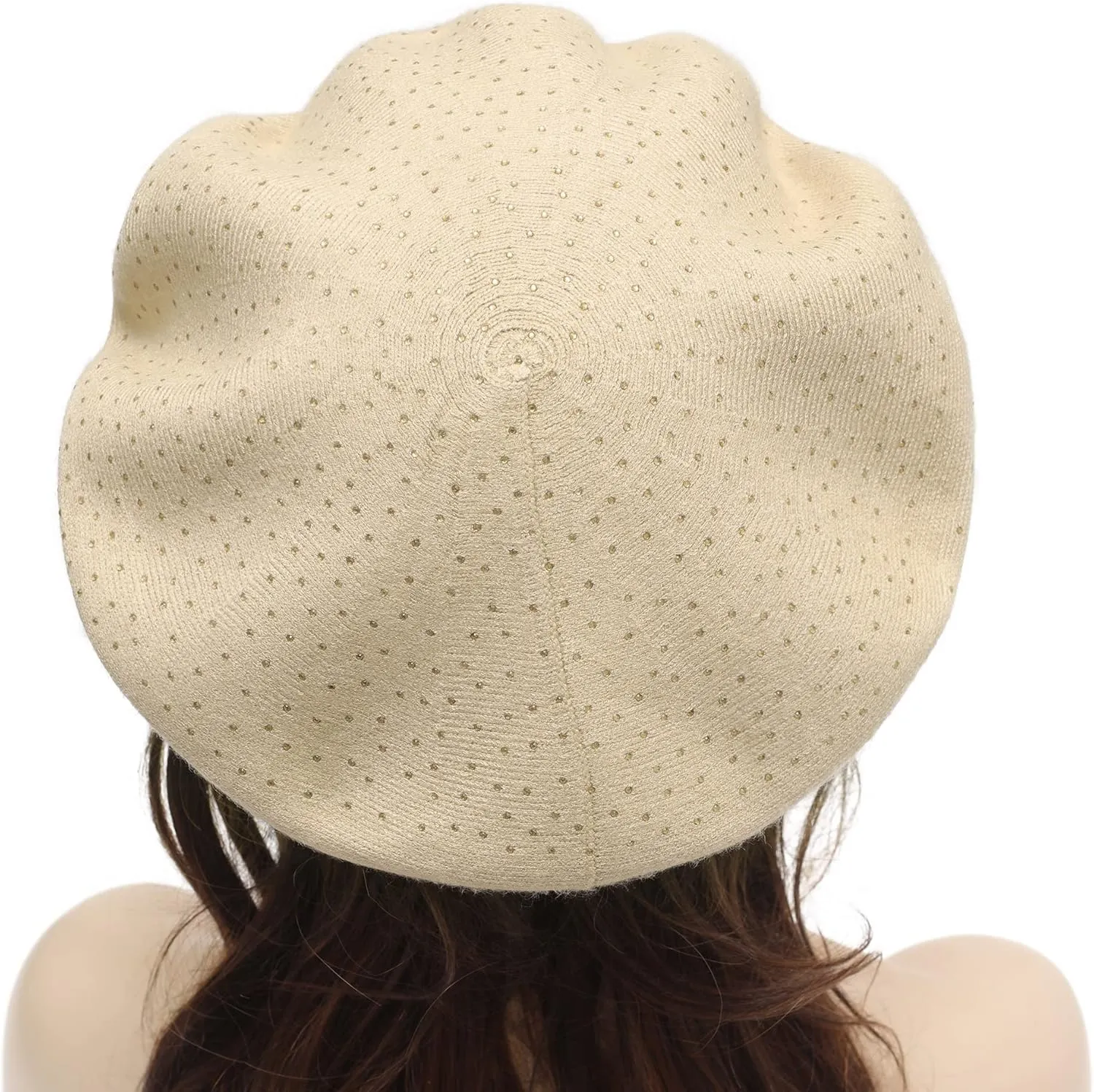 ZLYC Womens French Beret hat, Reversible Solid Color Cashmere Mosaic Warm Beret Cap for Girls