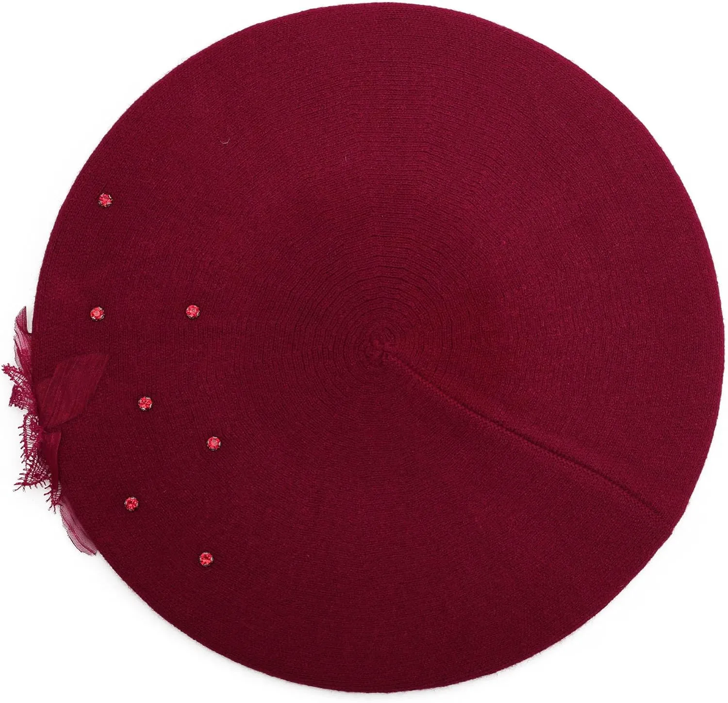 ZLYC Womens French Beret hat, Reversible Solid Color Cashmere Mosaic Warm Beret Cap for Girls